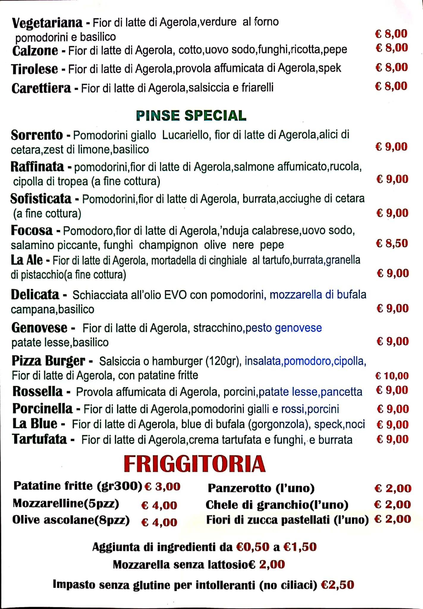 Menu di Pizzeria Atuttapansa 