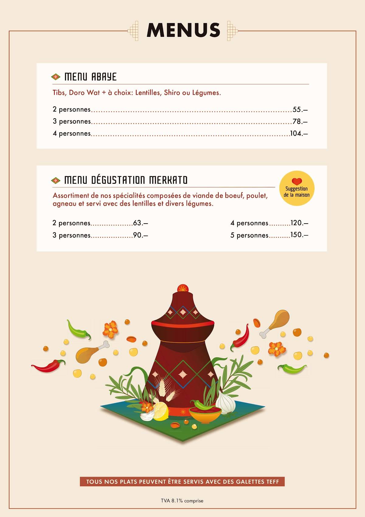 Menu di Awash 