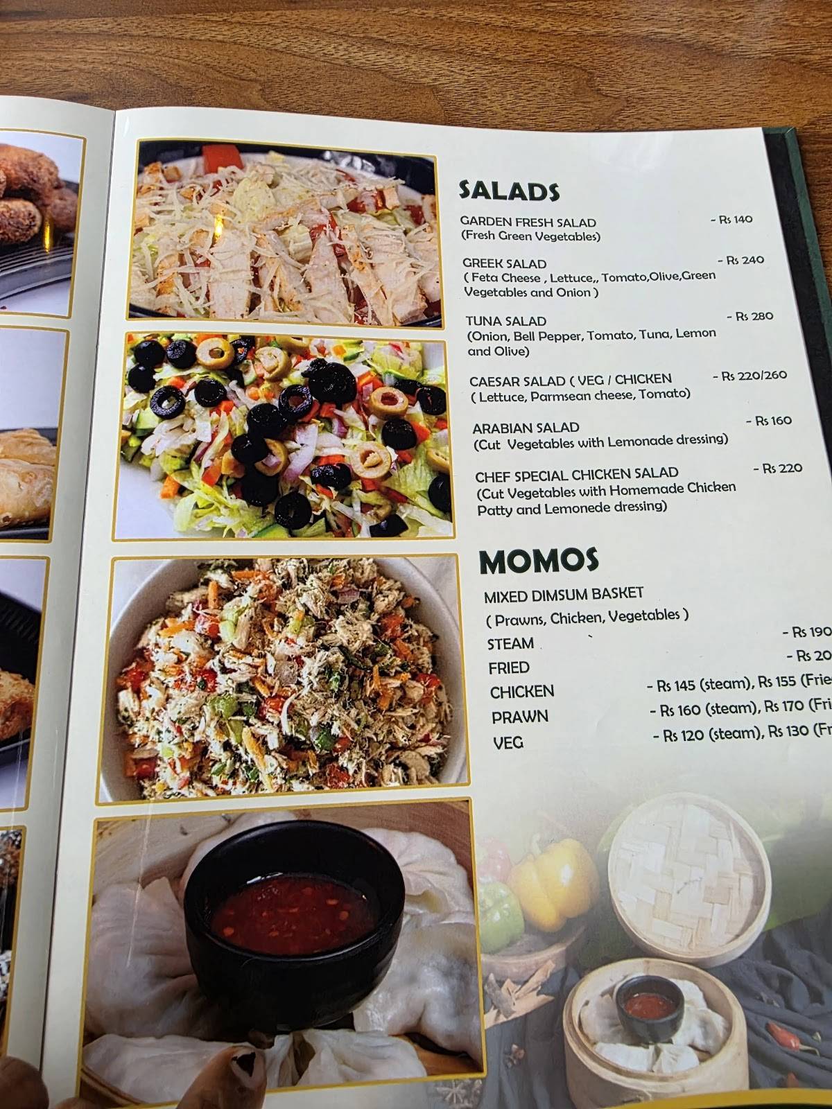 Ayshu's Culinary Restaurant menu