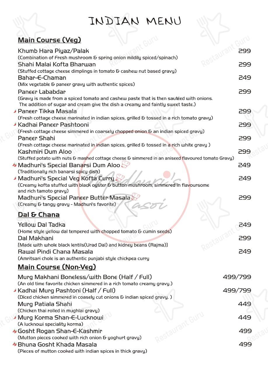 Madhuri's Rasoi menu