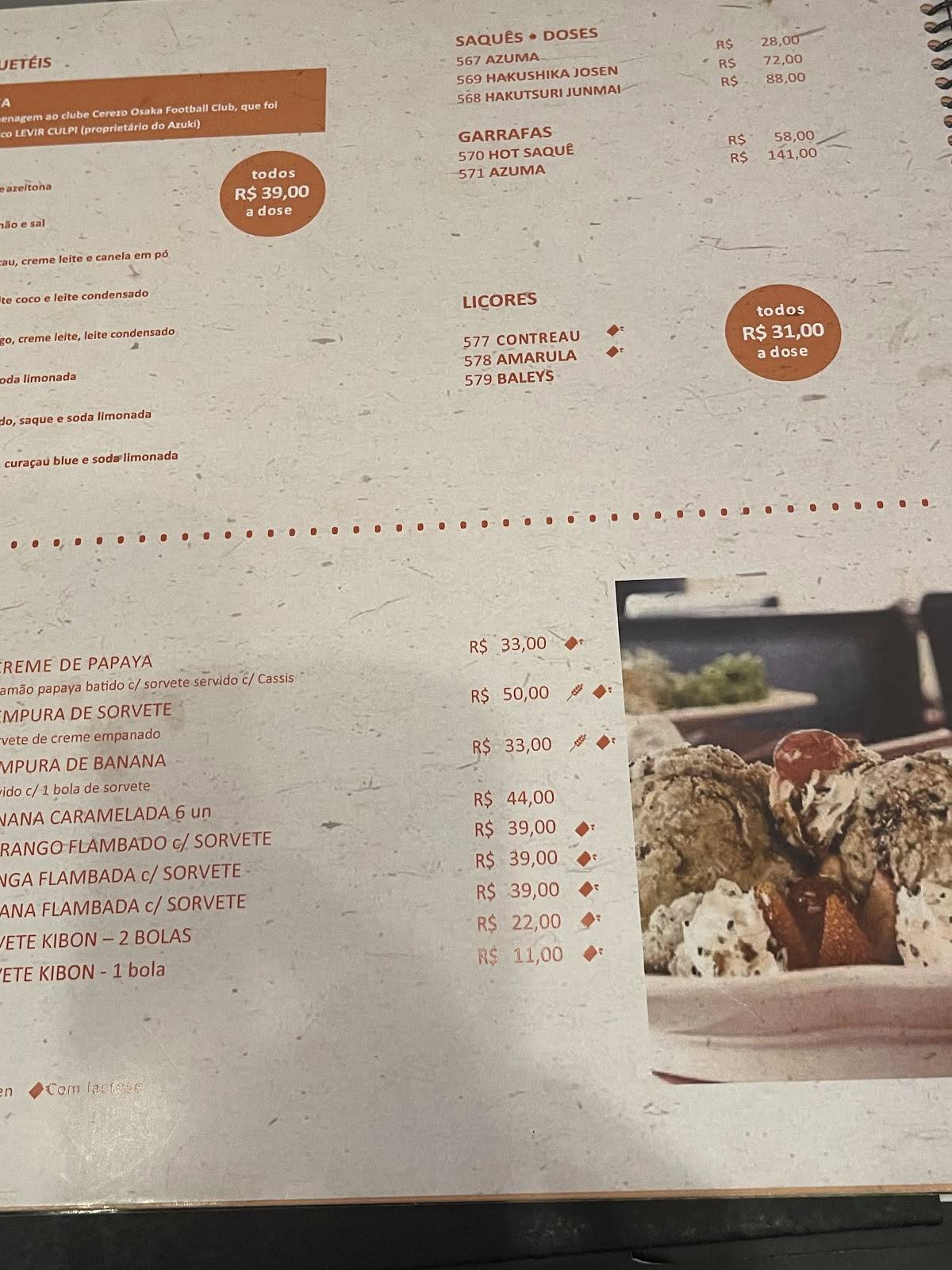 Azuki - Sabores do Japão cardápio