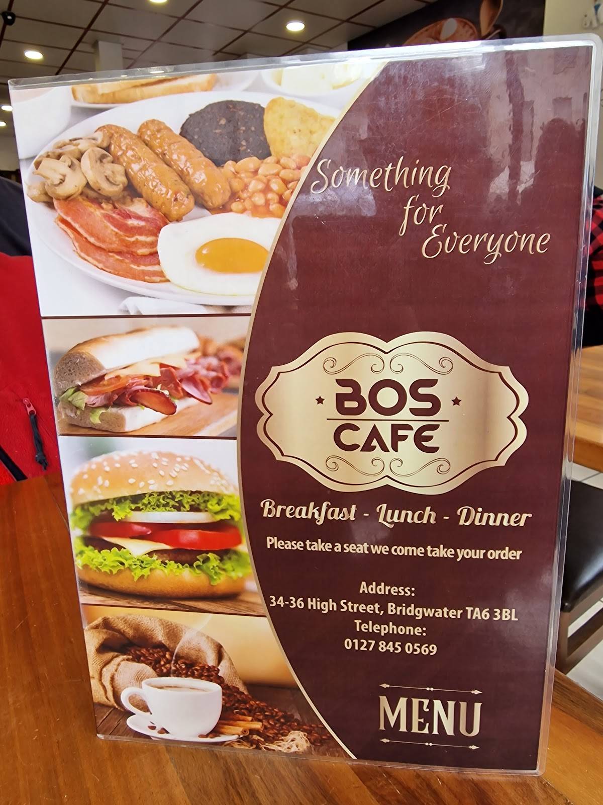 Menu at B O S Cafe, Bridgwater