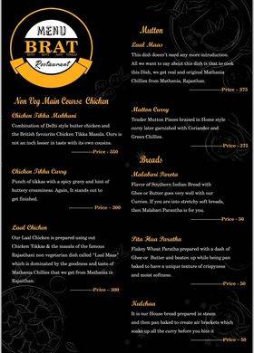 B.R.A.T - Boti, Roti And Tikkas menu