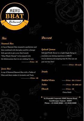 B.R.A.T - Boti, Roti And Tikkas menu