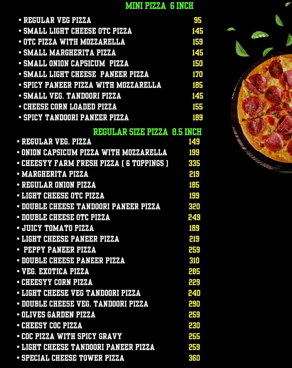 B.com Pizza Hub menu