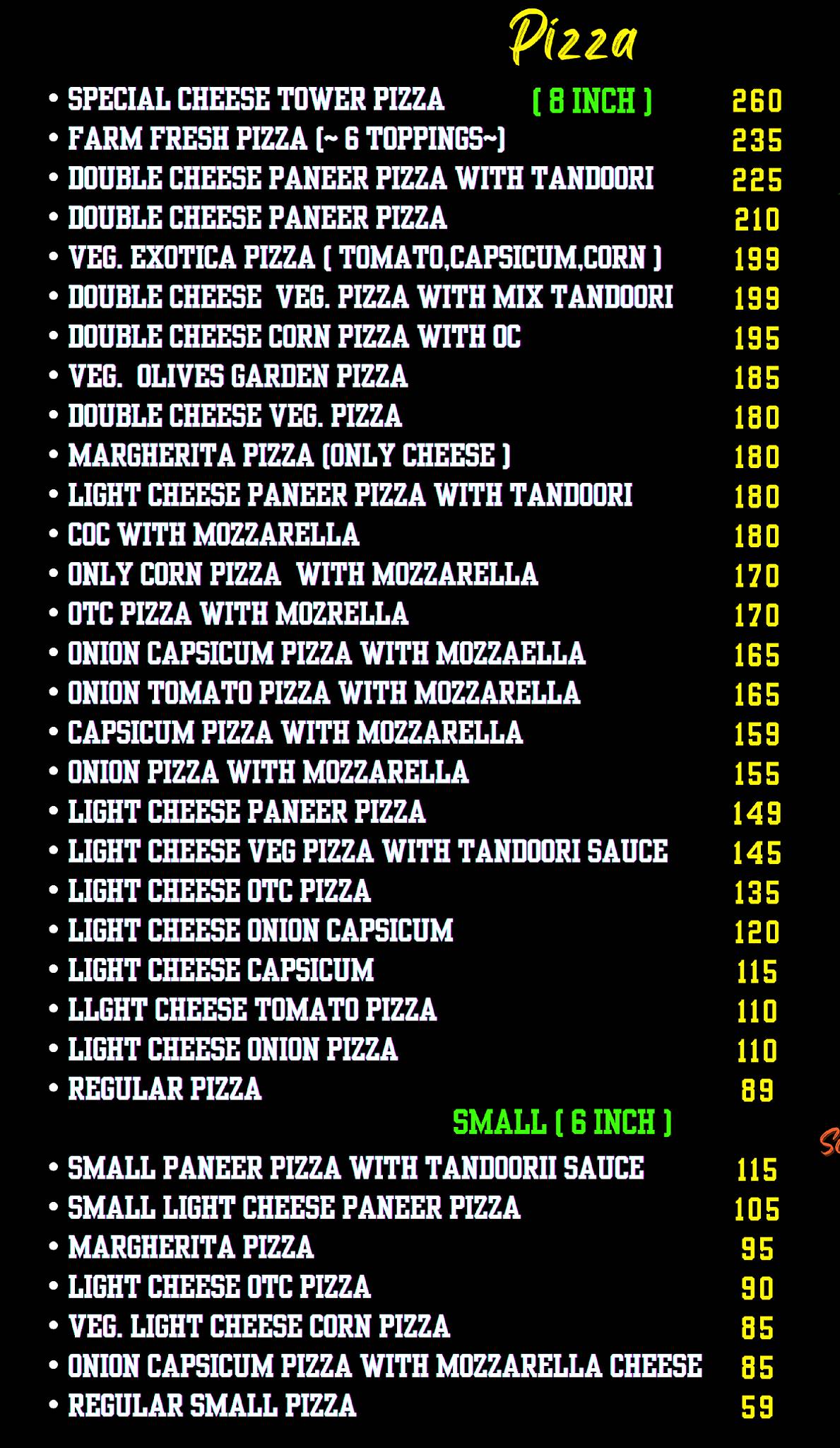 B.com Pizza Hub menu