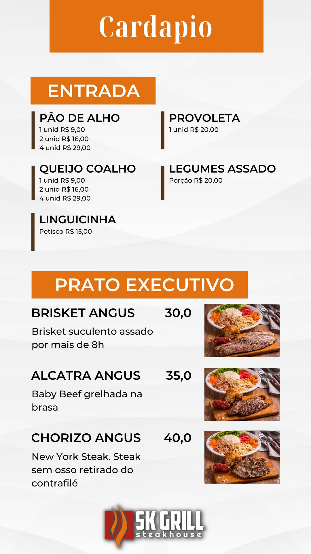 SK Grill - SteakHouse cardápio