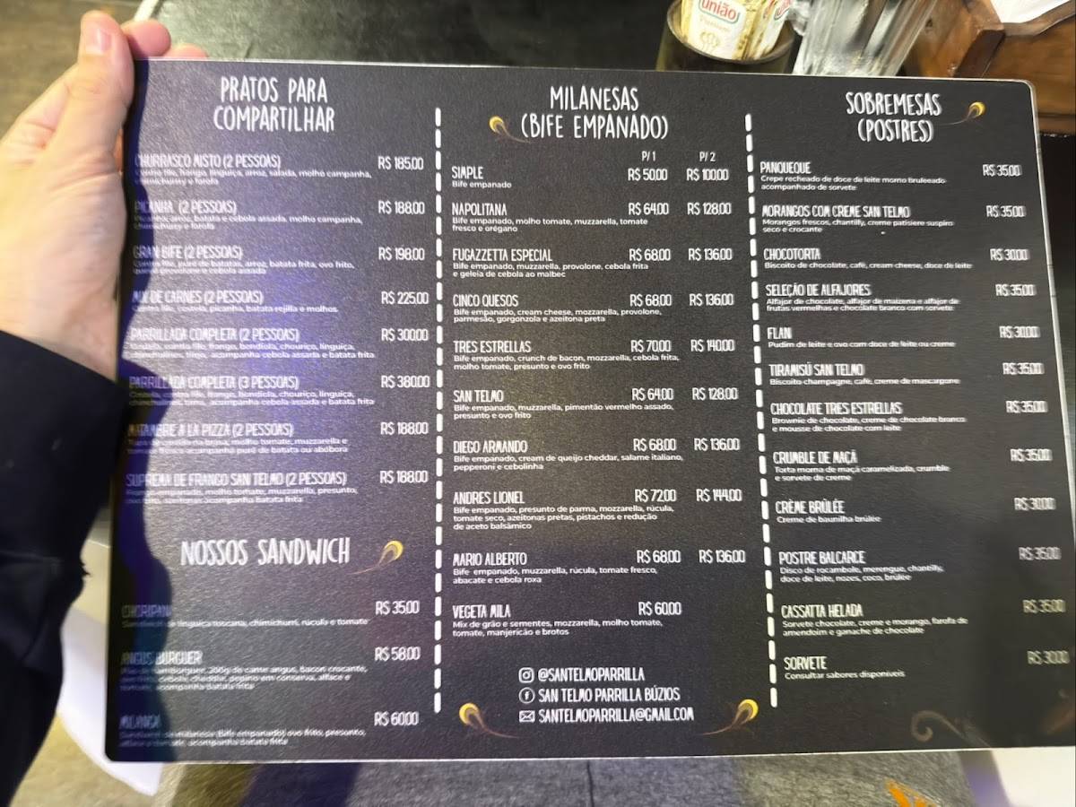 San Telmo Parrilla Restobar cardápio