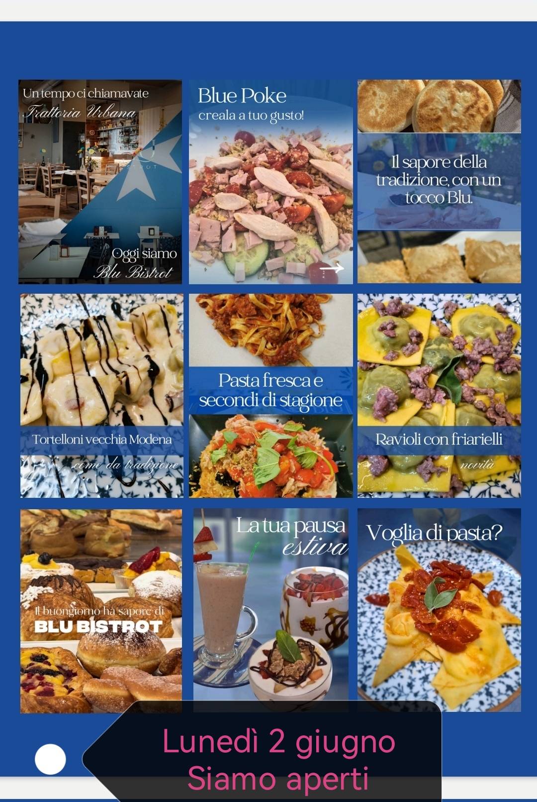 Menu di BLU BISTROT 