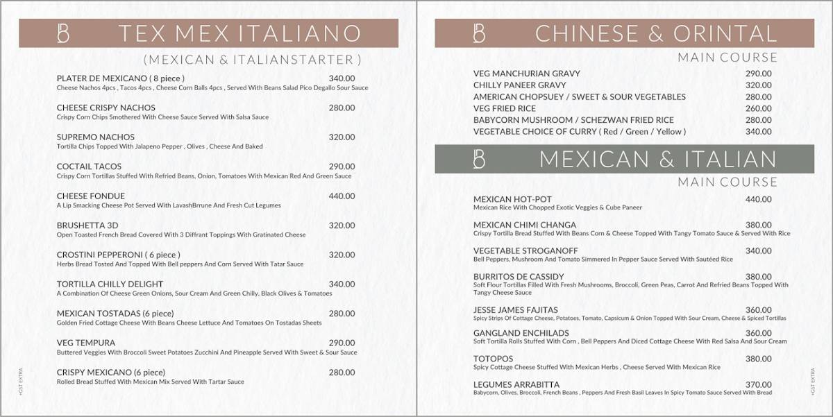 BONHOMIE 2 RESTAURANT & BANQUET, PALDI-BHATTA, AHMEDABAD menu