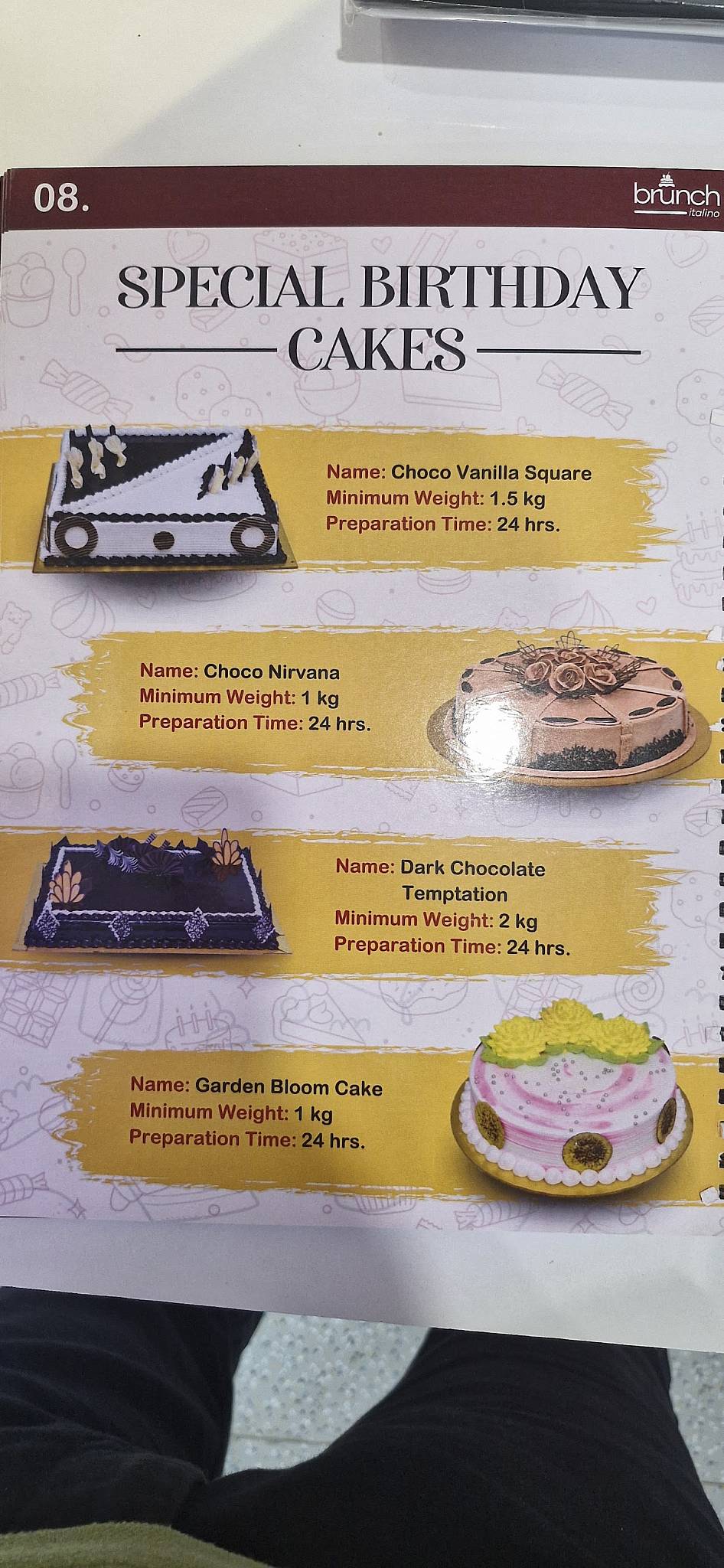 BRUNCH ITALINO(Cake For All Occasions) menu