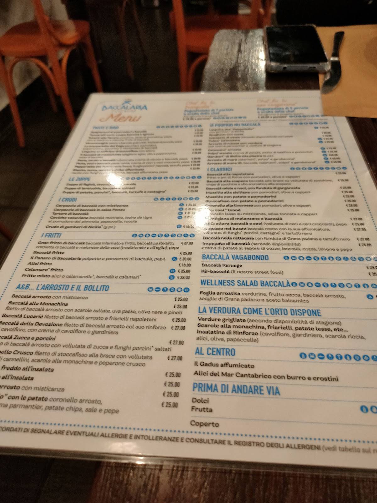 Menu di Baccalaria 