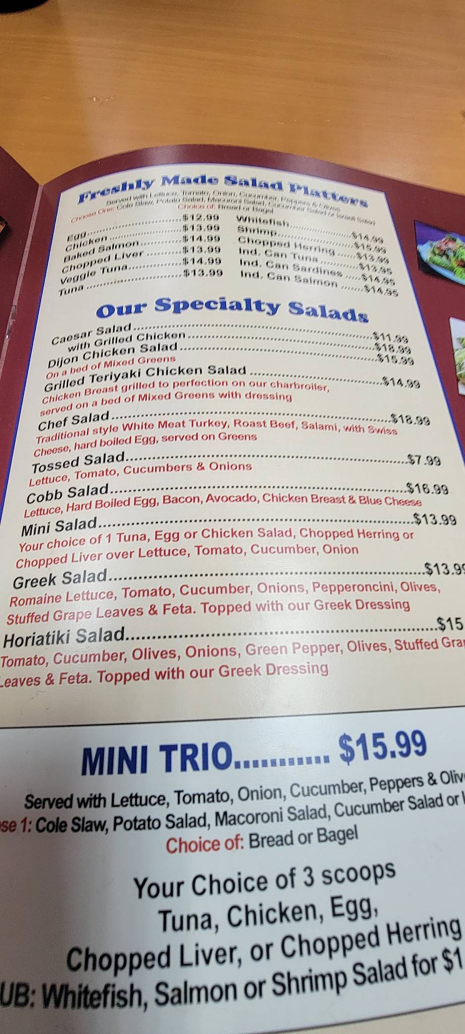 Menu at Bagel Twins restaurant, Delray Beach