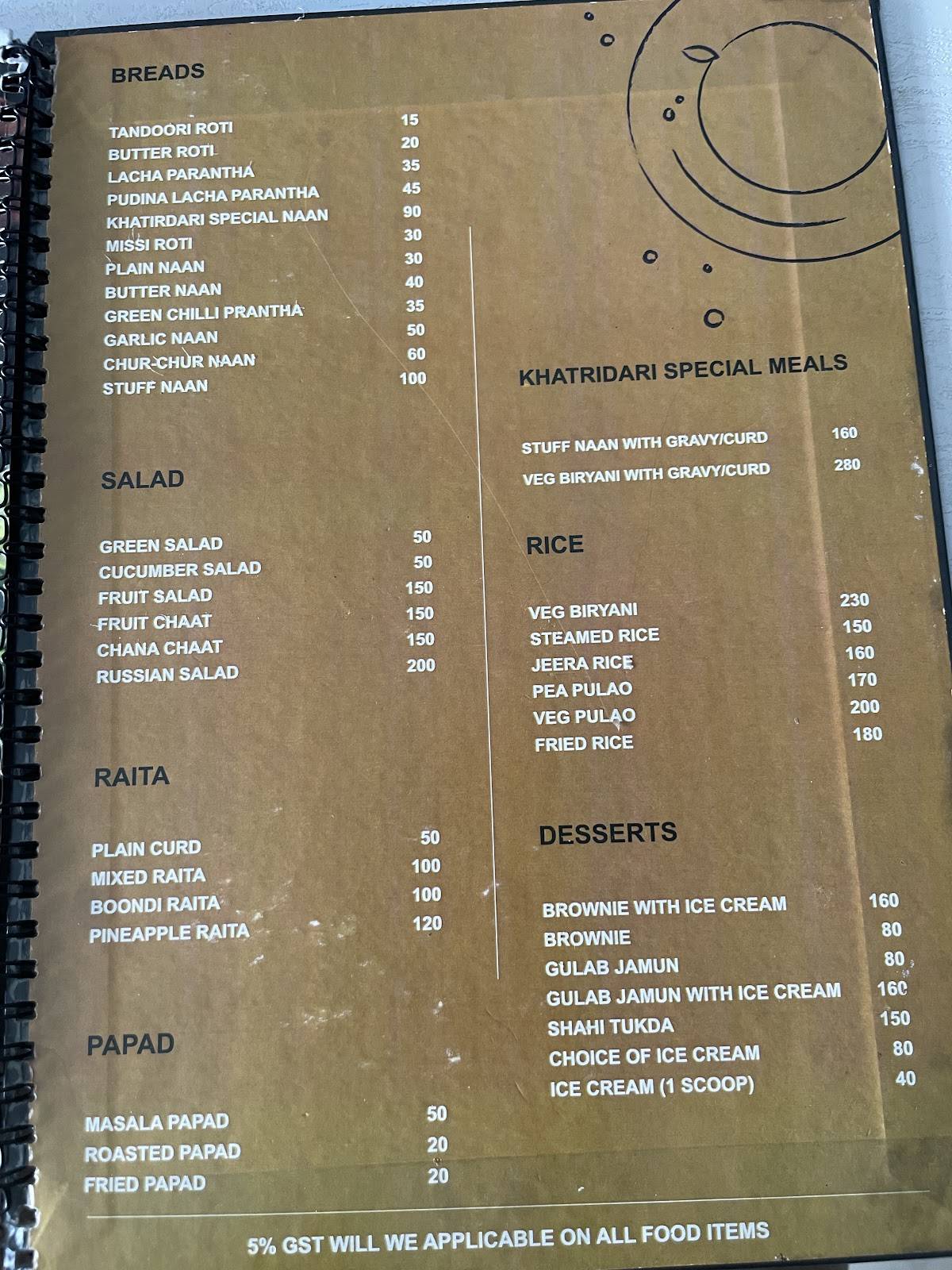 Khatirdari Restaurant Baijnath (Pure Vegetarian) menu