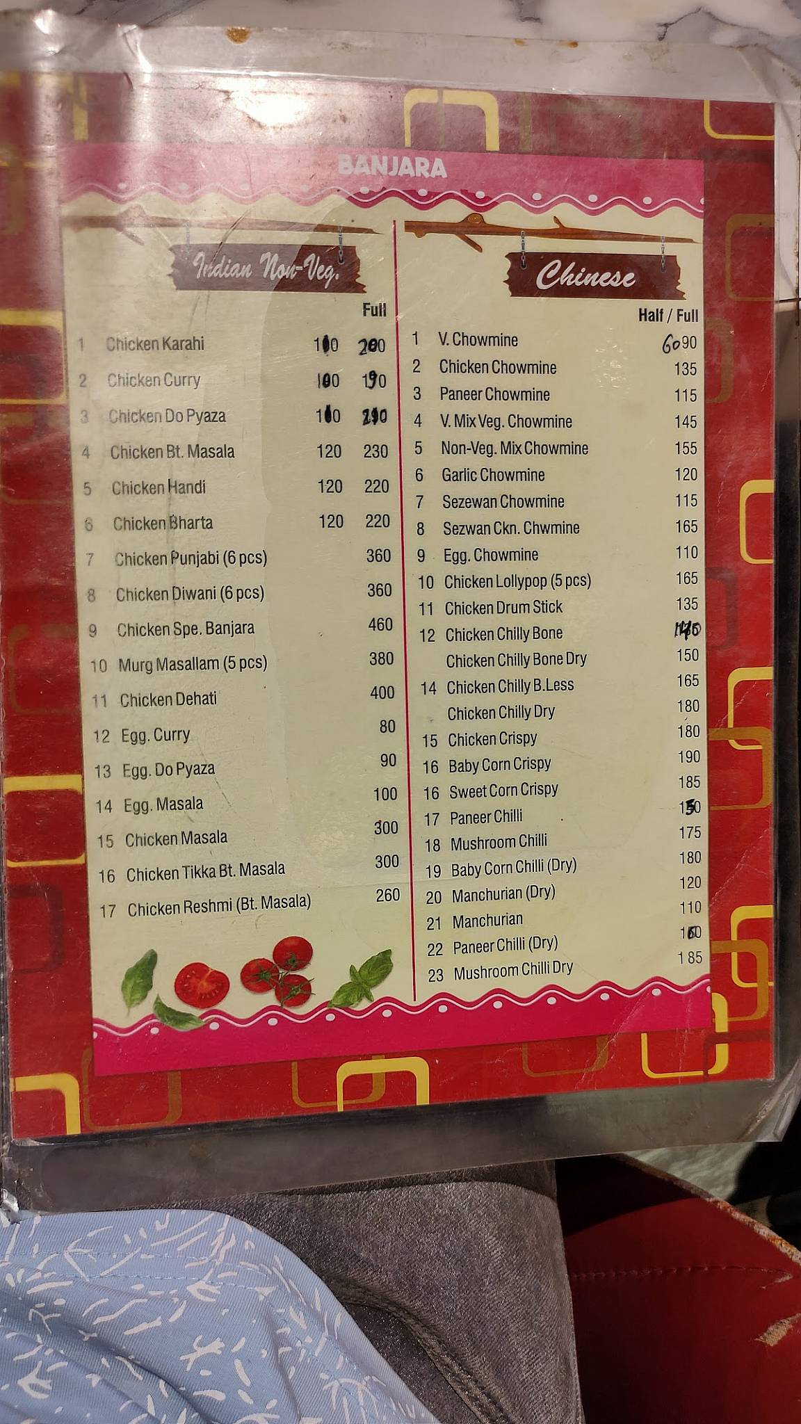Banjara vyanjan menu