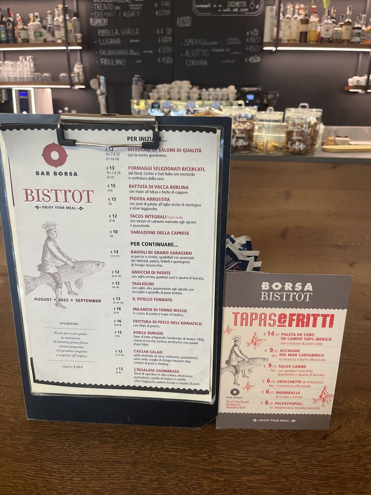 Menu di Bar Borsa Caffè Bistrot 