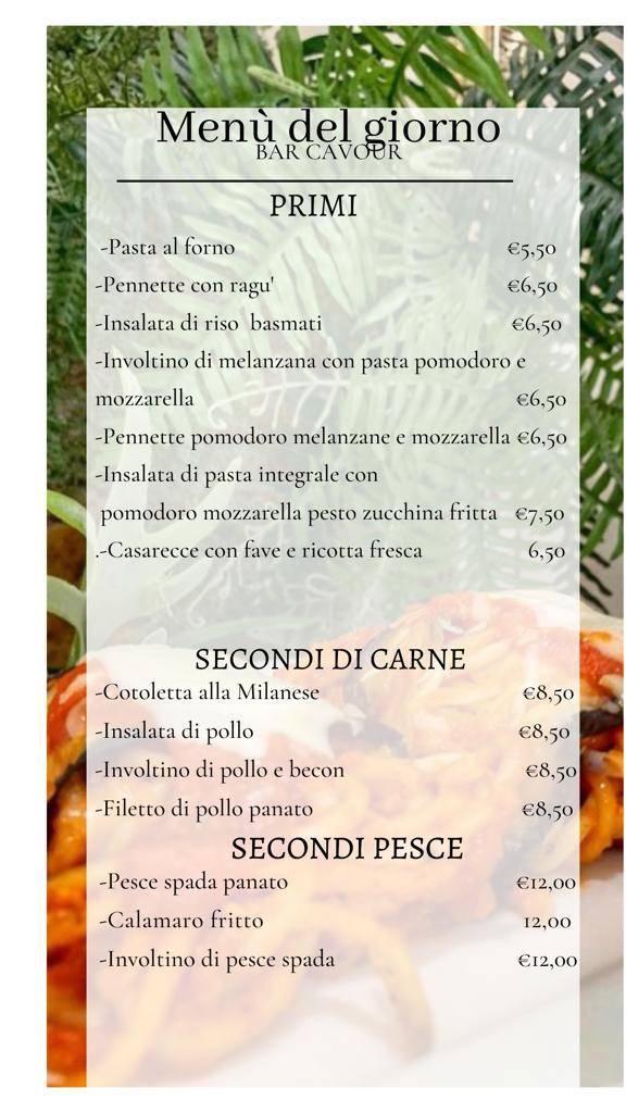 Menu di Bar Cavour Palermo Cavour Lounge Bar & Bistrot 