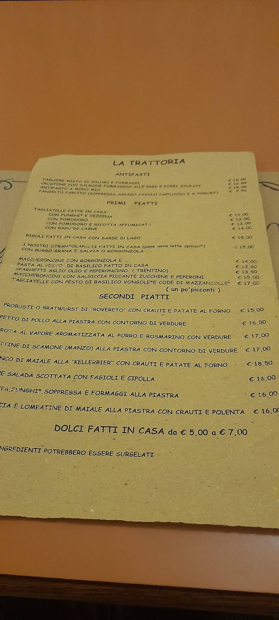 Menu di Bar Christian 