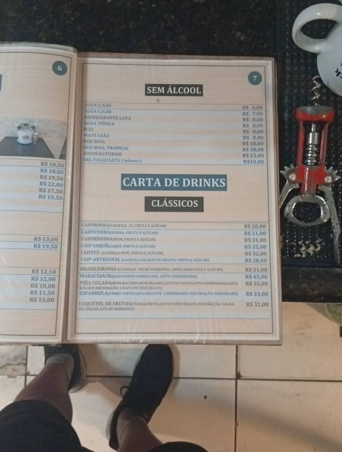 Bar Estação Tropical cardápio