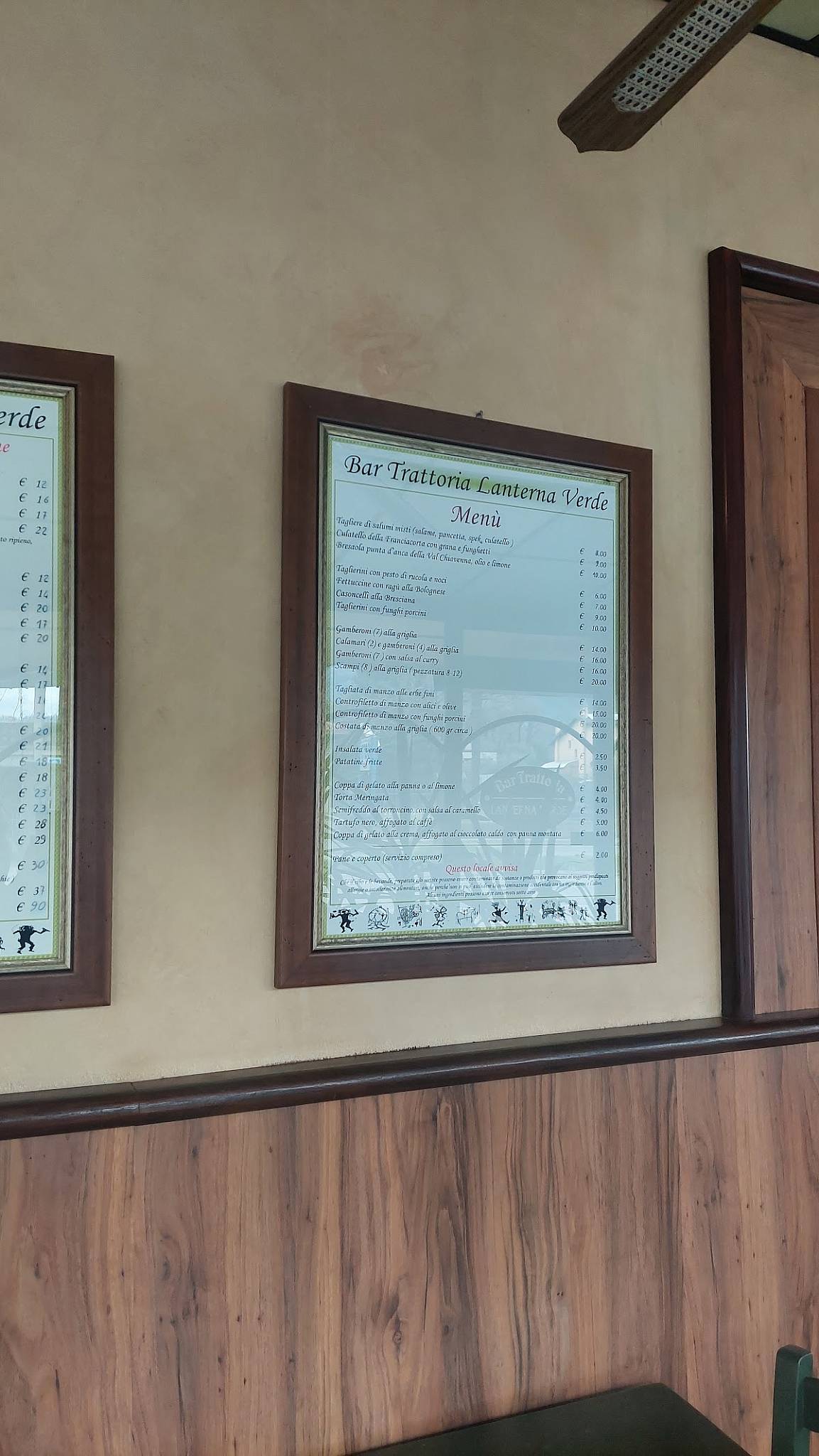 Menu di Bar Trattoria Lanterna Verde 