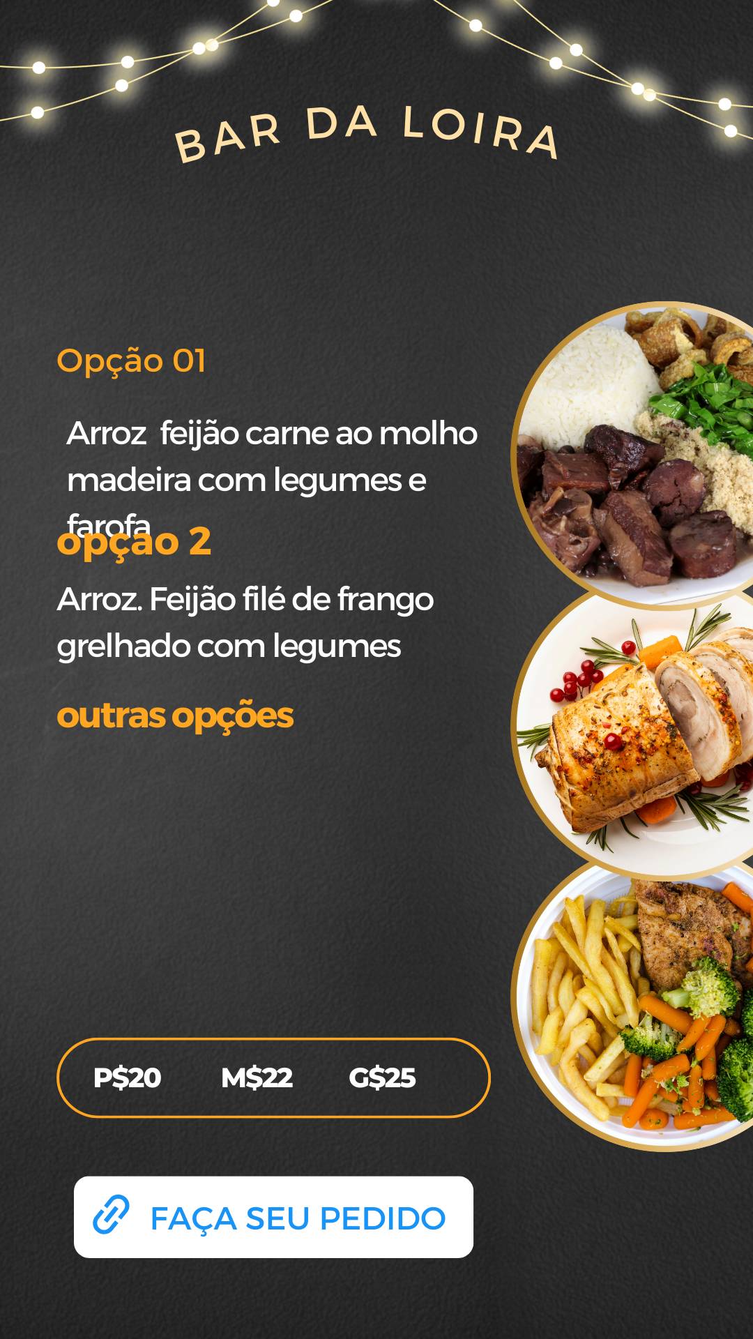 Bar da loira e do negão cardápio
