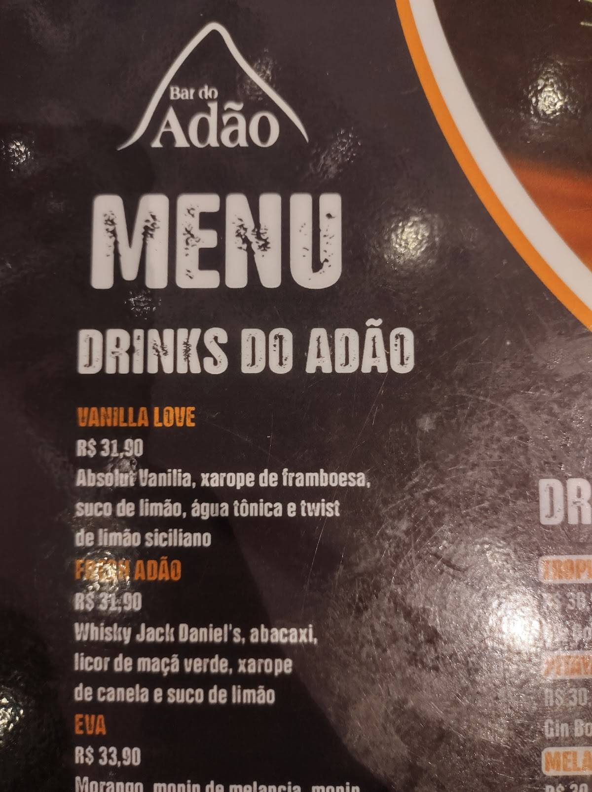 Bar Do Adão cardápio