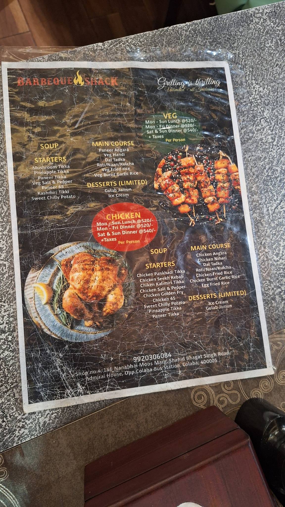 Barbeque Shack menu