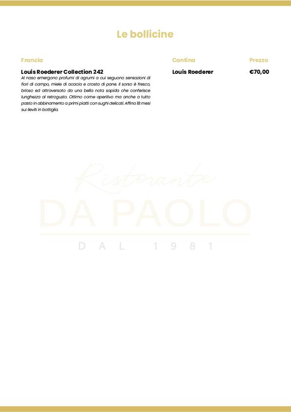 Menu di Da Paolo 
