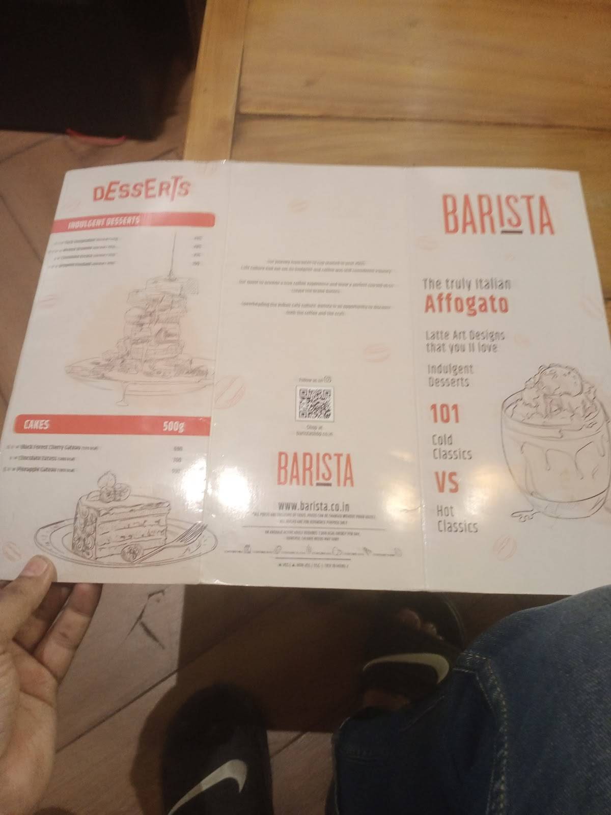 Barista menu