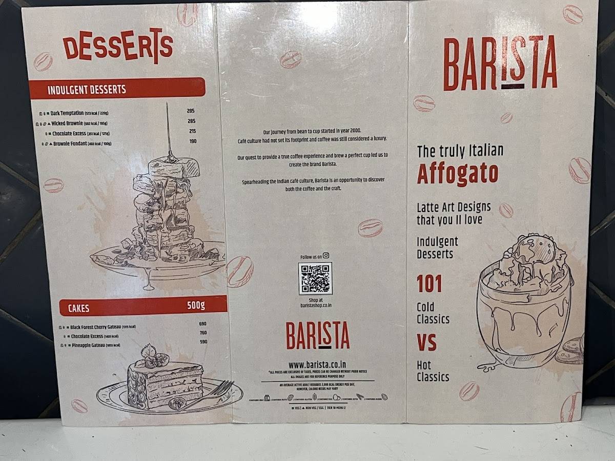 Barista menu