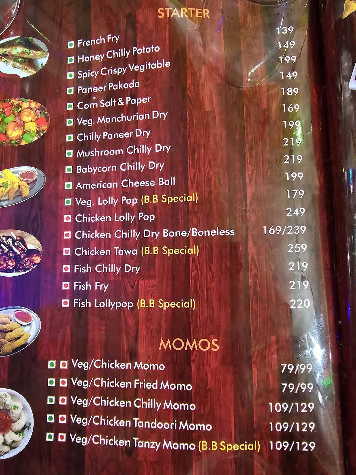 Basant bahar family restaurant menu