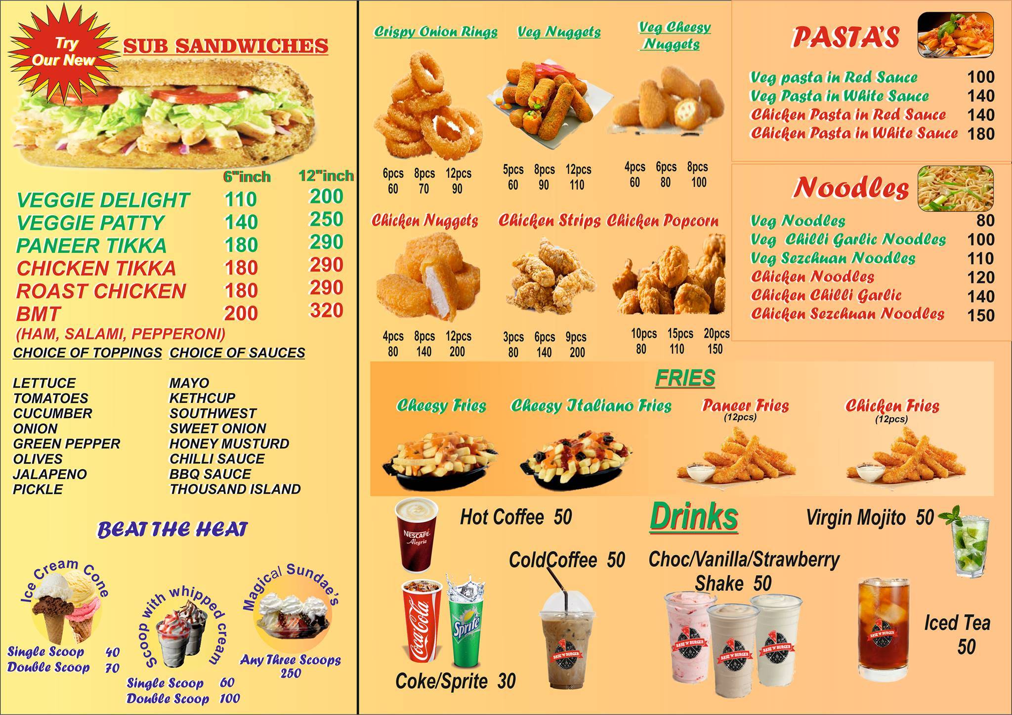 Base N Burger menu