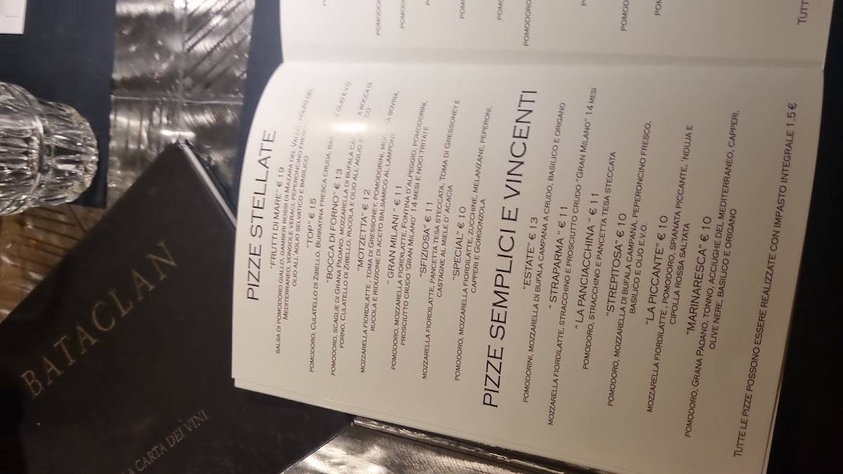 Menu di Bataclan Restaurant Pizza & Music 