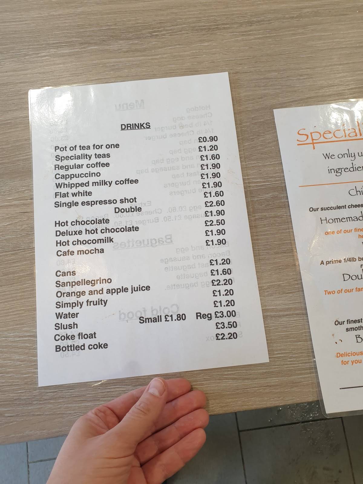 Menu at Beach Rock Fish & Chip Shop restaurant, Sea Palling