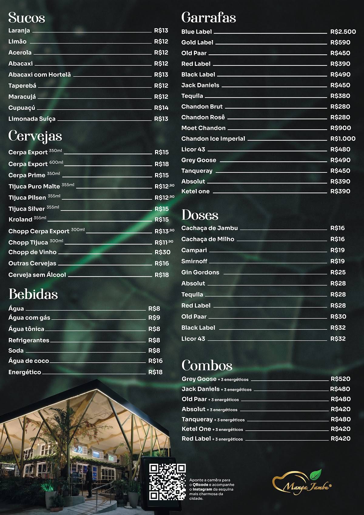 Manga Jambú cardápio