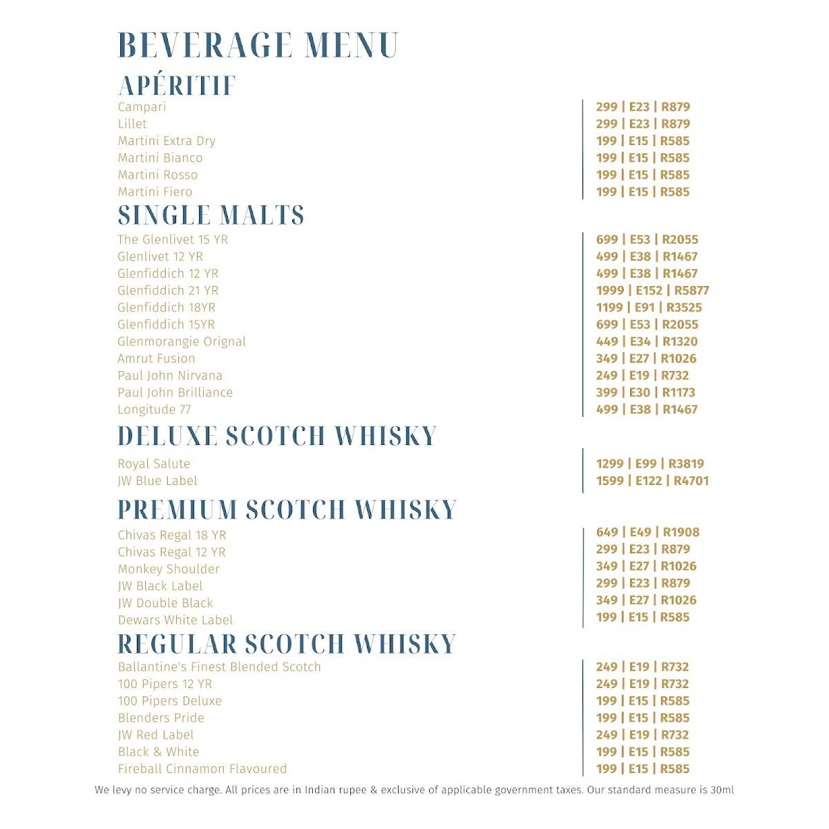 Kava - Fairfield by Marriott Goa Benaulim menu