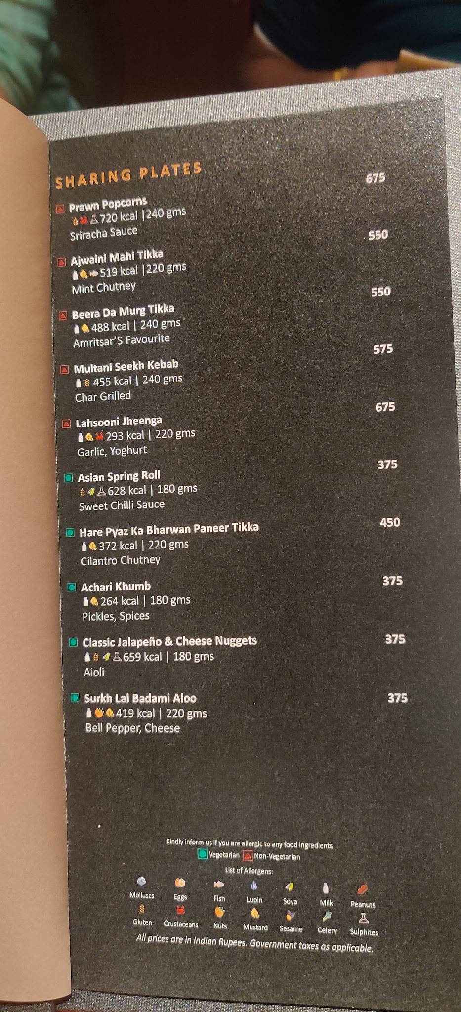 Paranda menu
