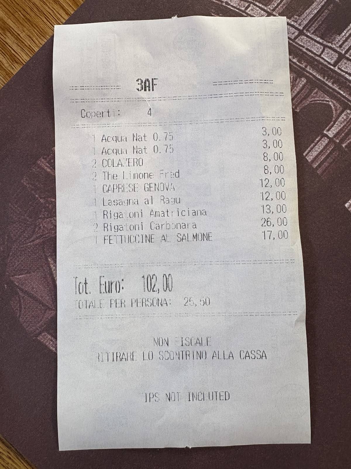 Menu di Benso - Bistrot Italiano 