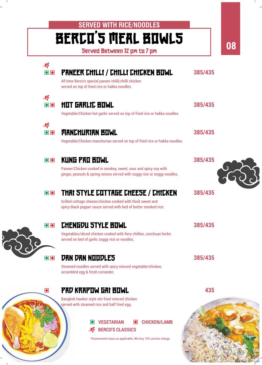 Berco's menu