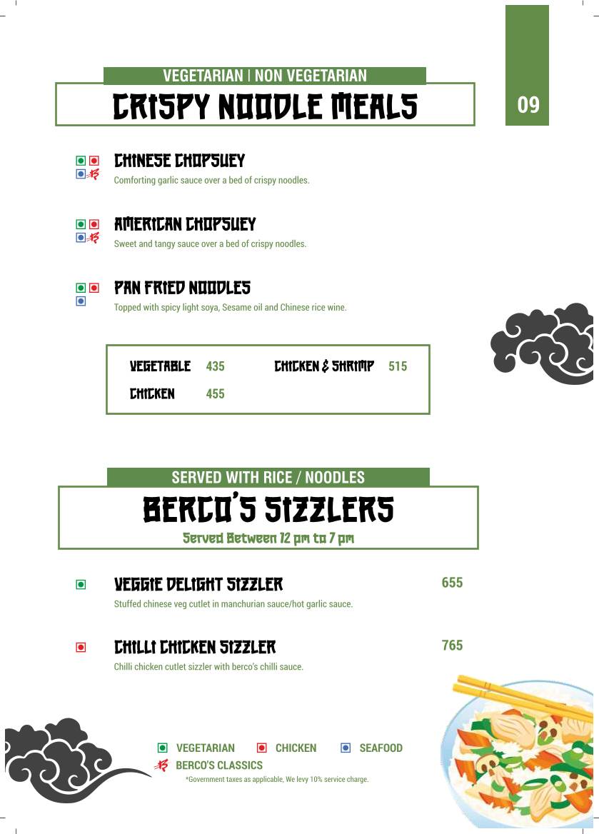 Berco's menu