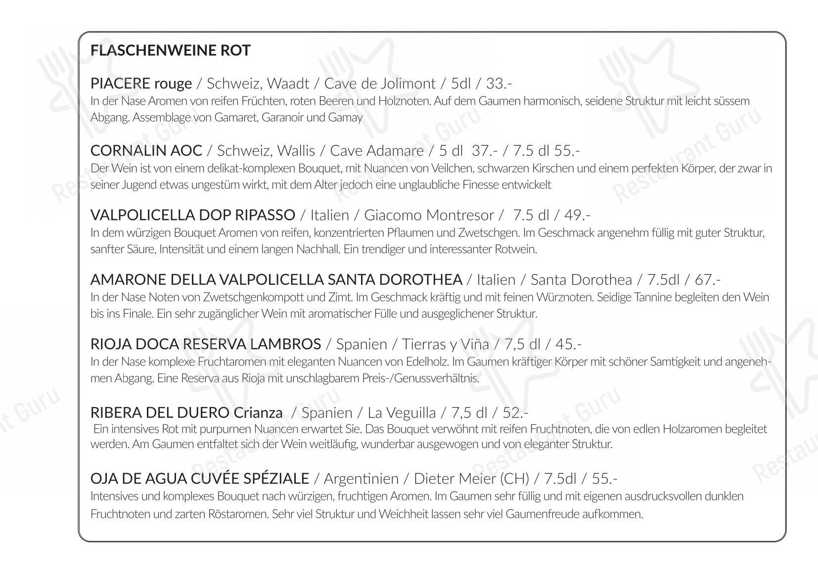 Menu bar per Berggasthaus Eggberge in Altdorf