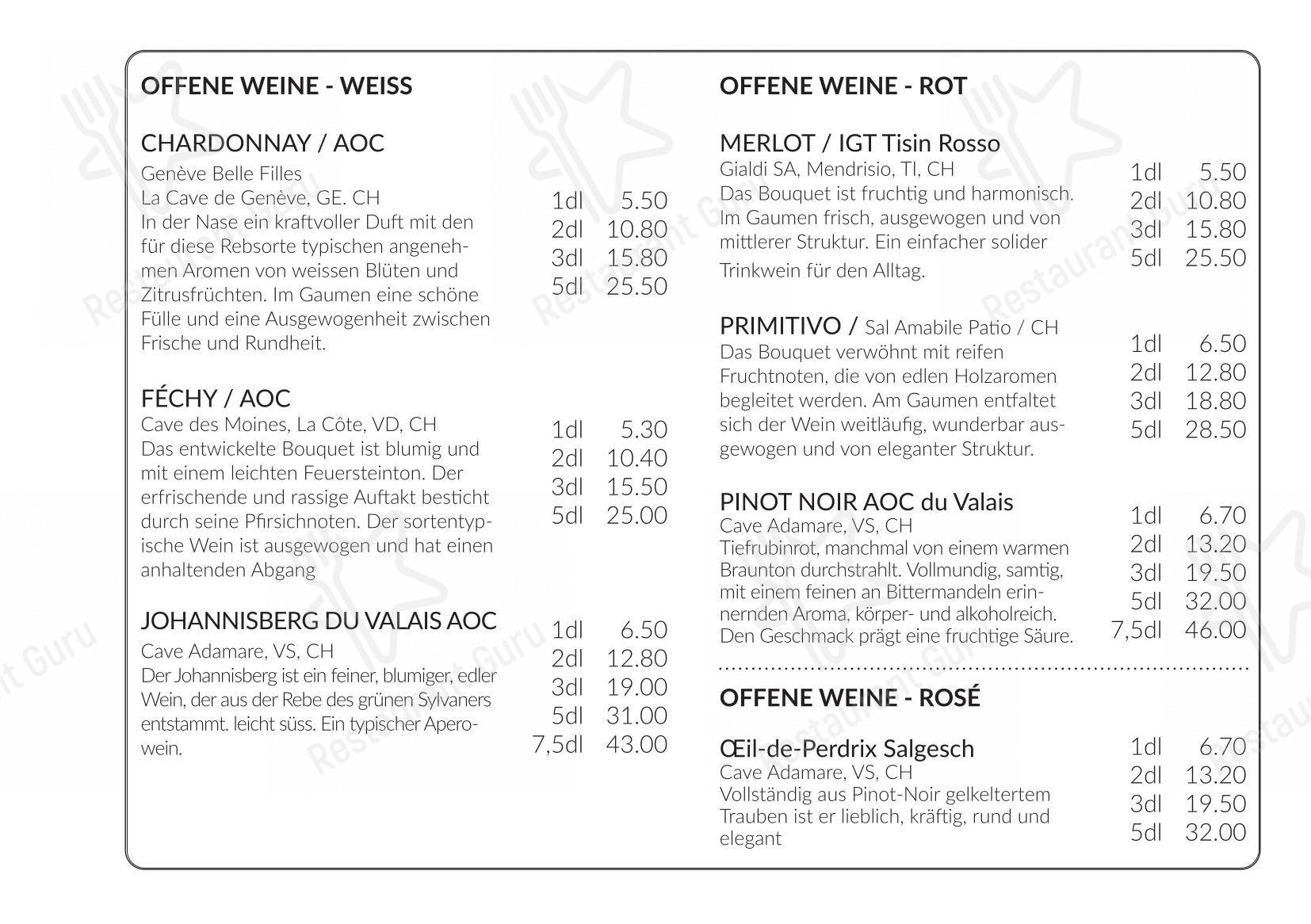 Berggasthaus Eggberge in Altdorf - Menu bar