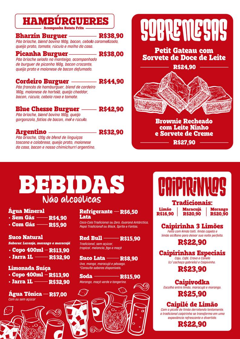Restaurante e Gastrobar - Bharzin cardápio