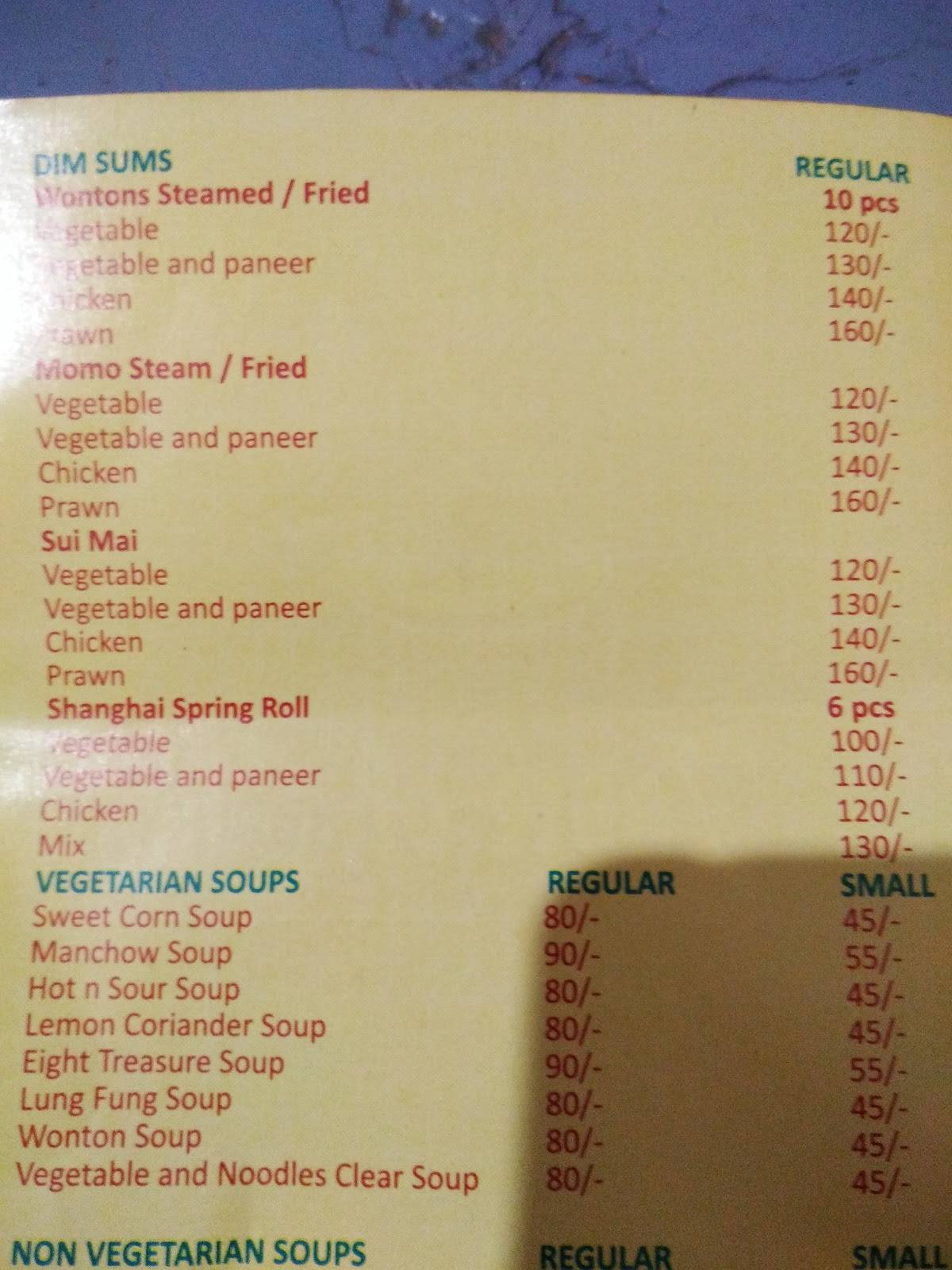 Country Kitchen menu