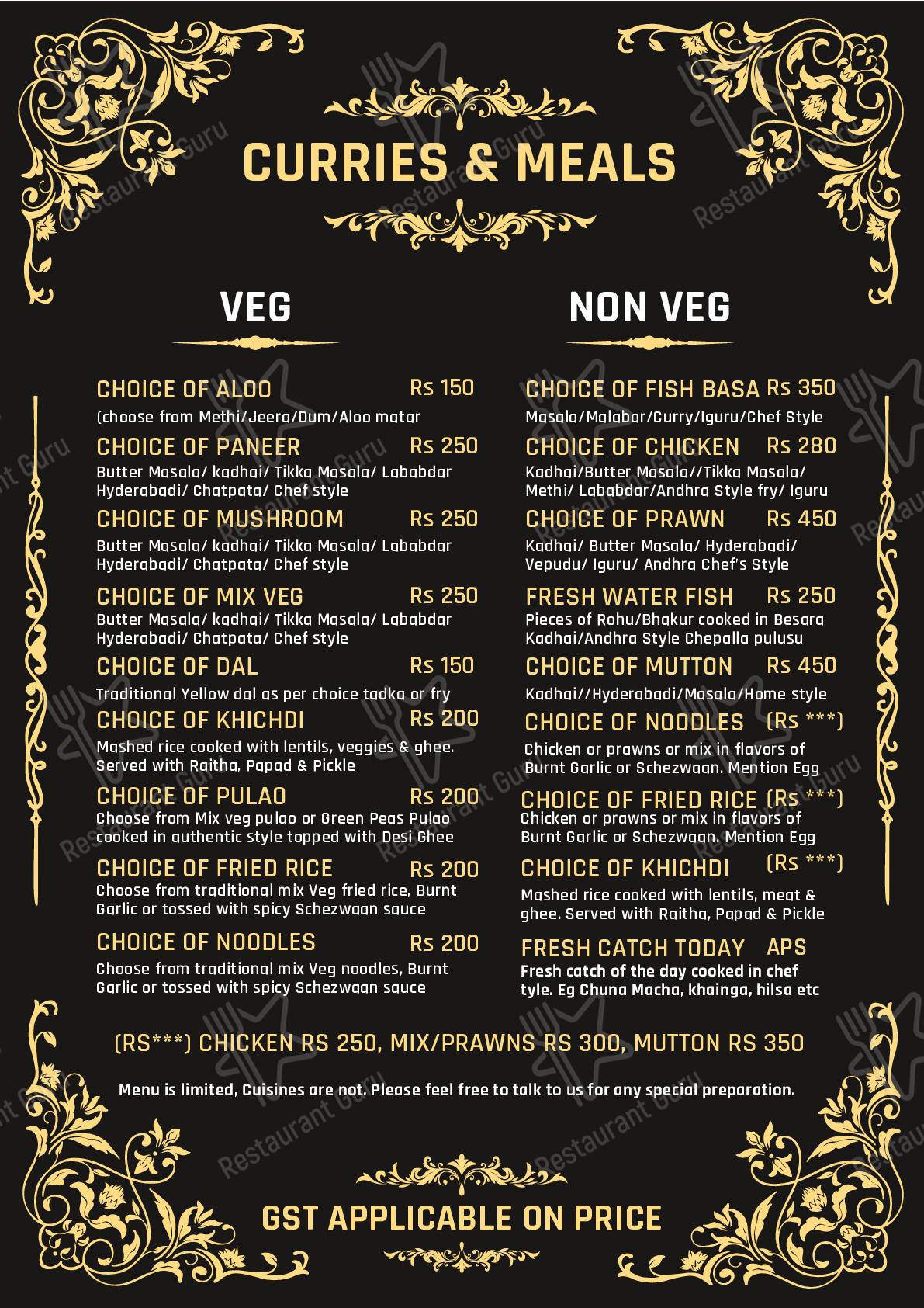 Ostra menu