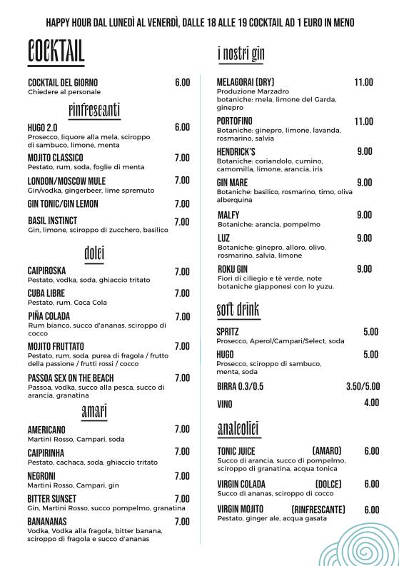 Menu di Bicigrill Rovereto 