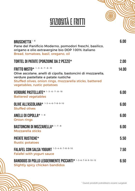 Menu di Bicigrill Rovereto 