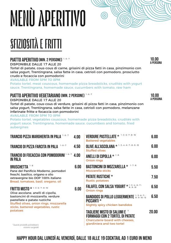 Menu di Bicigrill Rovereto 