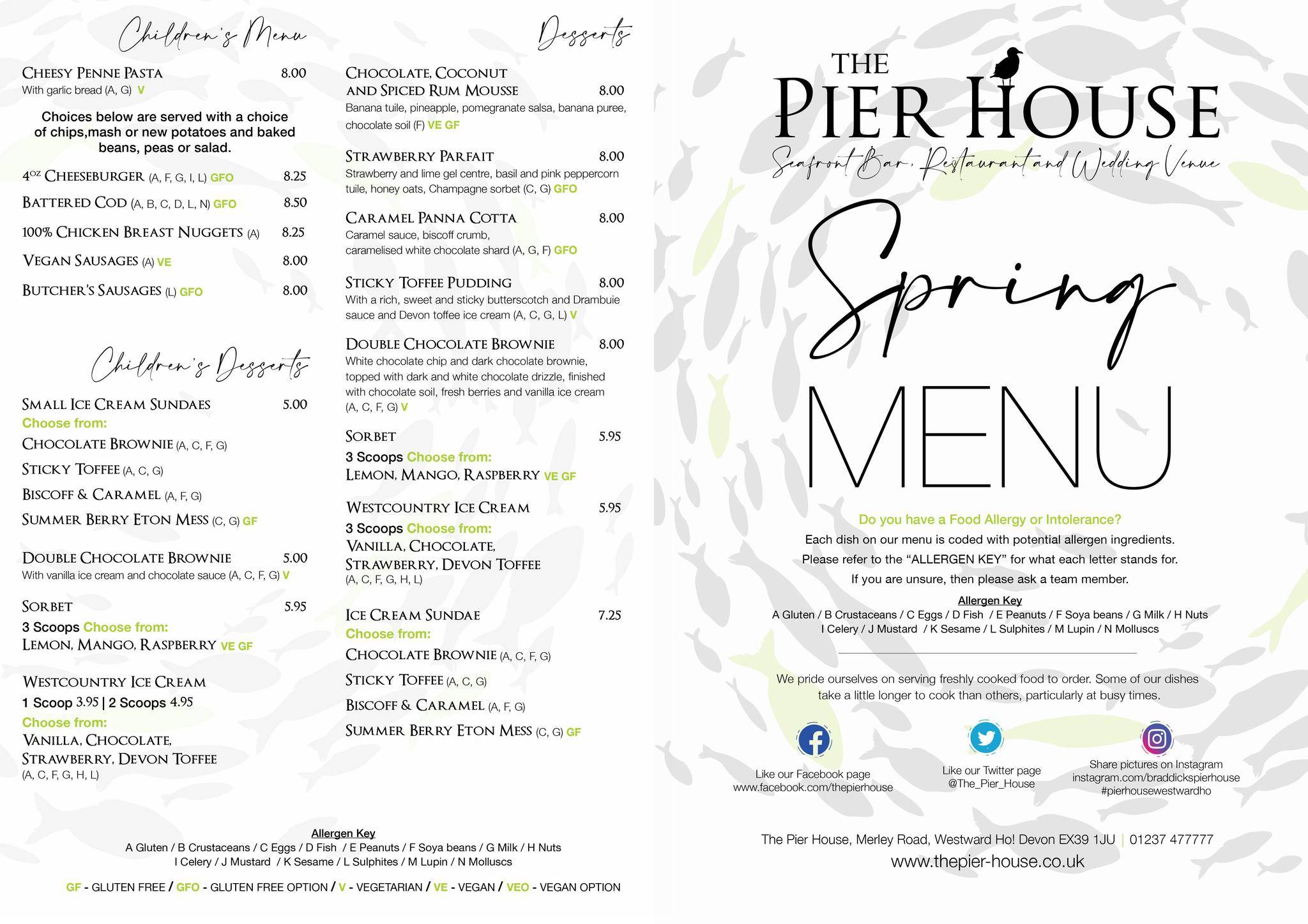 Menu at The Pier House pub & bar, Bideford
