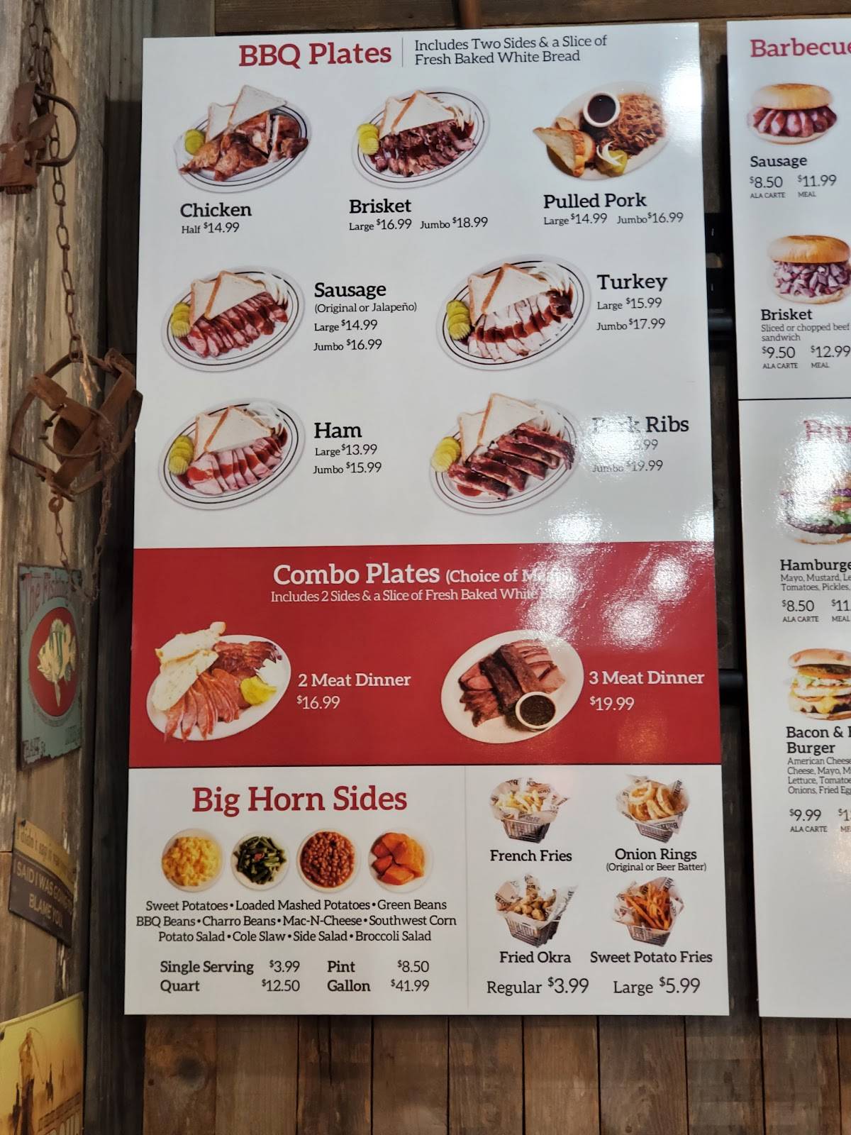 Menu at Big Horn BBQ, Pearland